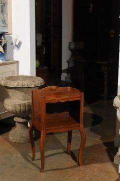 French Louis XV Style 19th Century Wooden Bedside Table with Open Shelf - 3417046