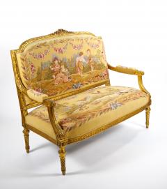 French Louis XV Style Aubusson Upholstered Antique Sofa - 3986393