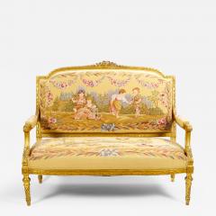 French Louis XV Style Aubusson Upholstered Antique Sofa - 3987361