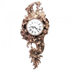 French Louis XV Style Bronze Dore Wall Clock - 4322136