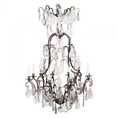 French Louis XV Style Bronze Dore and Crystal Chandelier - 4708515