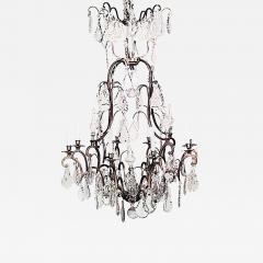 French Louis XV Style Bronze Dore and Crystal Chandelier - 4708564