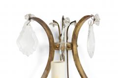 French Louis XV Style Bronze and Crystal Lyre Sconces - 1399072