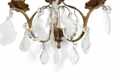 French Louis XV Style Bronze and Crystal Lyre Sconces - 1399075