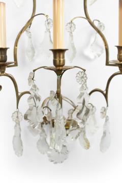 French Louis XV Style Bronze and Crystal Wall Sconces - 4665825