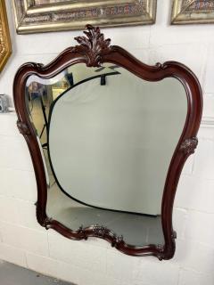 French Louis XV Style Carved Cherry Wood Beveled Glass Wall or Mantel Mirror - 3545823