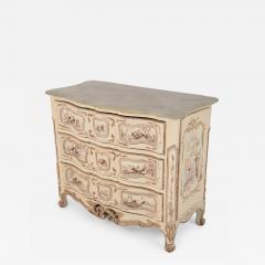 French Louis XV Style Cream Serpentine Commode - 2801165