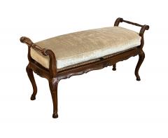 French Louis XV Style Double seat Walnut Bench with Caned Seat - 4644494