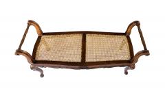 French Louis XV Style Double seat Walnut Bench with Caned Seat - 4644496