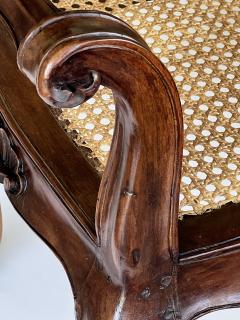 French Louis XV Style Double seat Walnut Bench with Caned Seat - 4644503