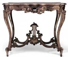 French Louis XV Style Gilt Fruitwood Lyre Center Table - 1424442