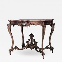 French Louis XV Style Gilt Fruitwood Lyre Center Table - 1428272