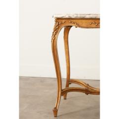 French Louis XV Style Gilt Marble Table - 3343871