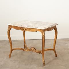 French Louis XV Style Gilt Marble Table - 3343903