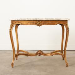 French Louis XV Style Gilt Marble Table - 3343904
