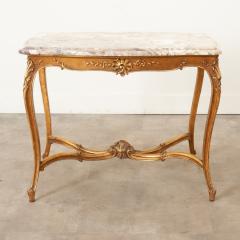 French Louis XV Style Gilt Marble Table - 3343914