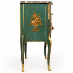 French Louis XV Style Green Chinoiserie Commode Chest of Drawers - 4502599