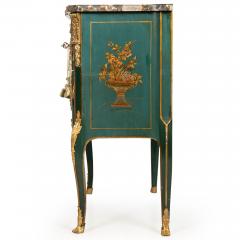French Louis XV Style Green Chinoiserie Commode Chest of Drawers - 4502600