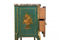French Louis XV Style Green Chinoiserie Commode Chest of Drawers - 4502604