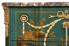 French Louis XV Style Green Chinoiserie Commode Chest of Drawers - 4502605