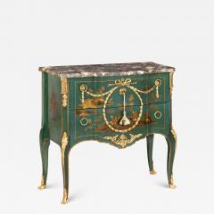 French Louis XV Style Green Chinoiserie Commode Chest of Drawers - 4504312