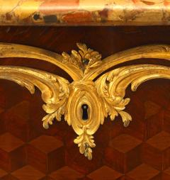 French Louis XV Style Inlaid Parquetry Commode - 741197