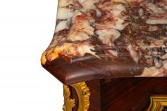 French Louis XV Style Kingwood Marble Top Bibliotheque Cabinet - 4730344