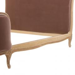 French Louis XV Style Painted and Upholstered Full Bed Ca 1940  - 4788032