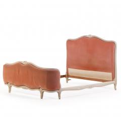 French Louis XV Style Painted and Upholstered Full Bed ca 1940  - 4788022