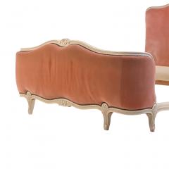 French Louis XV Style Painted and Upholstered Full Bed ca 1940  - 4788026