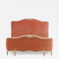 French Louis XV Style Painted and Upholstered Full Bed ca 1940  - 4789708