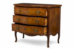 French Louis XV Style Serpentine Front Inlaid 3 Drawer Commode - 4629781