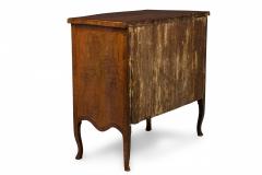 French Louis XV Style Serpentine Front Inlaid 3 Drawer Commode - 4629783