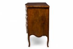 French Louis XV Style Serpentine Front Inlaid 3 Drawer Commode - 4629784