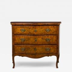 French Louis XV Style Serpentine Front Inlaid 3 Drawer Commode - 4645157