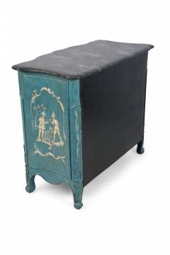 French Louis XV Style Teal Serpentine Commode - 2798871