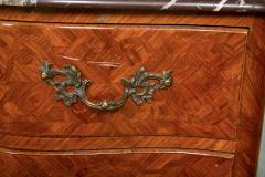 French Louis XV Style Tulipwood Marble Commode Chest France 1930s - 2915354