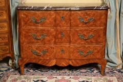 French Louis XV Style Tulipwood Marble Commode Chest France 1930s - 2915359