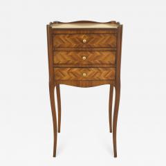 French Louis XV Style Tulipwood Small Bedside Table - 740402