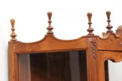 French Louis XV Style Walnut Display Cabinet with Carved Musical Instruments - 3491443