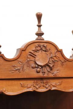 French Louis XV Style Walnut Display Cabinet with Carved Musical Instruments - 3491449