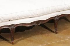 French Louis XV Style Walnut Upholstered Canap with Wraparound Back circa 1850 - 3558462