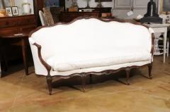 French Louis XV Style Walnut Upholstered Canap with Wraparound Back circa 1850 - 3558468
