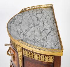 French Louis XV XVI Marble Top Three Drawer Demilune Commode - 3275274