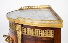 French Louis XV XVI Marble Top Three Drawer Demilune Commode - 3275276
