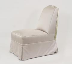 French Louis XV style 20th Cent silver gilt framed slipper chair - 4272333