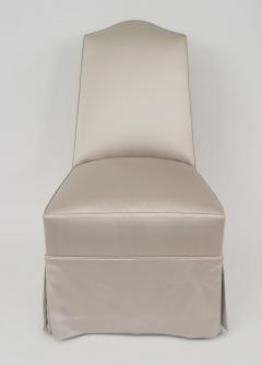 French Louis XV style 20th Cent silver gilt framed slipper chair - 4272334