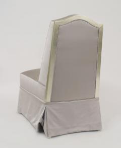 French Louis XV style 20th Cent silver gilt framed slipper chair - 4272336