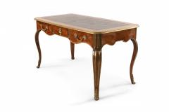 French Louis XV style Leather Top Wood and Brass Desk - 1571523