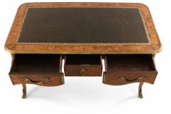 French Louis XV style Leather Top Wood and Brass Desk - 1571524